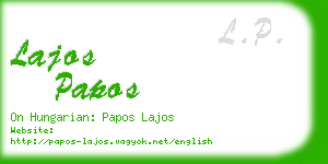 lajos papos business card